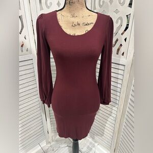 Wasabi + Mint Brownish Red Scoop Neck Dress